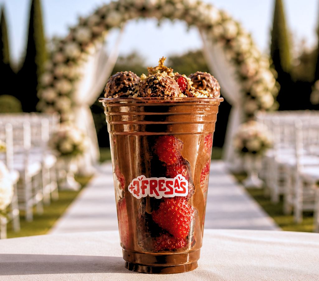Catering de fresas con cremas y toppings para eventos