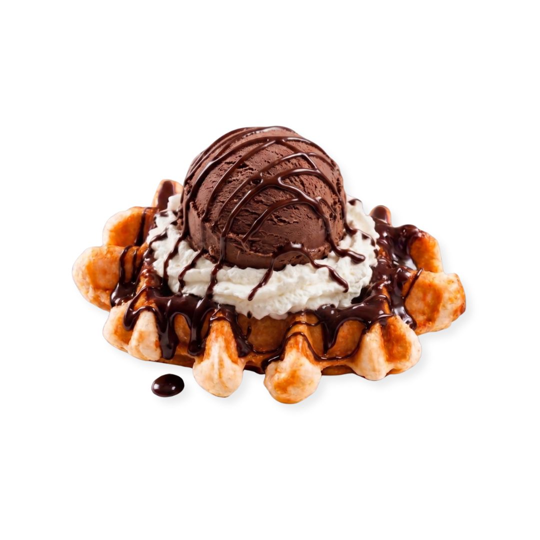 GOFRE CON NATA Y HELADO